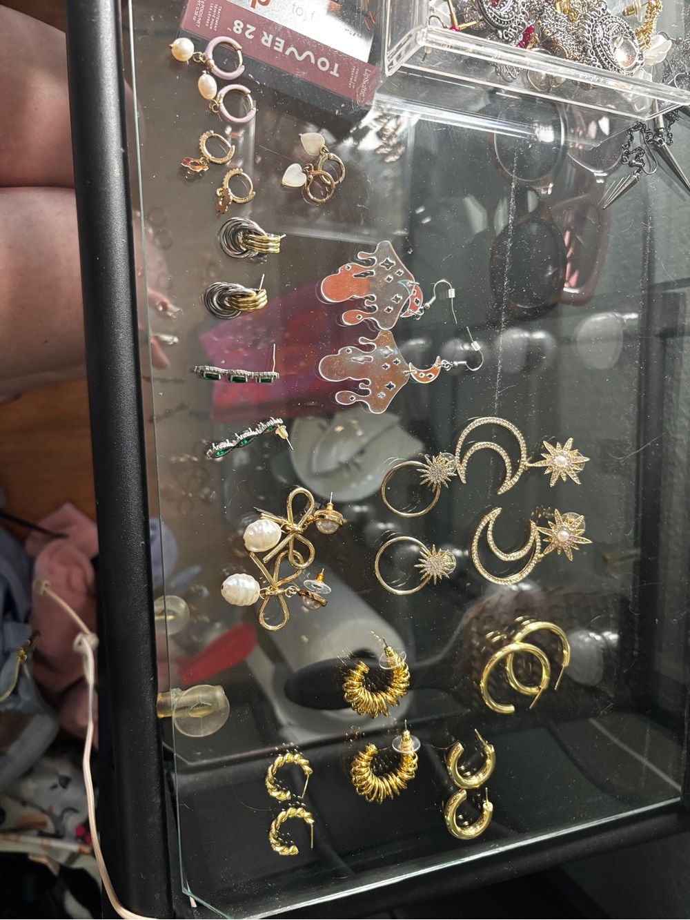Silver and gold-tone earrings